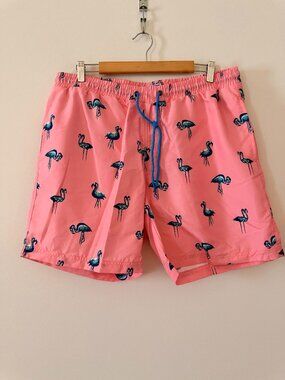 Club Room Pink & Blue Flamingo Swim Trunks Men's